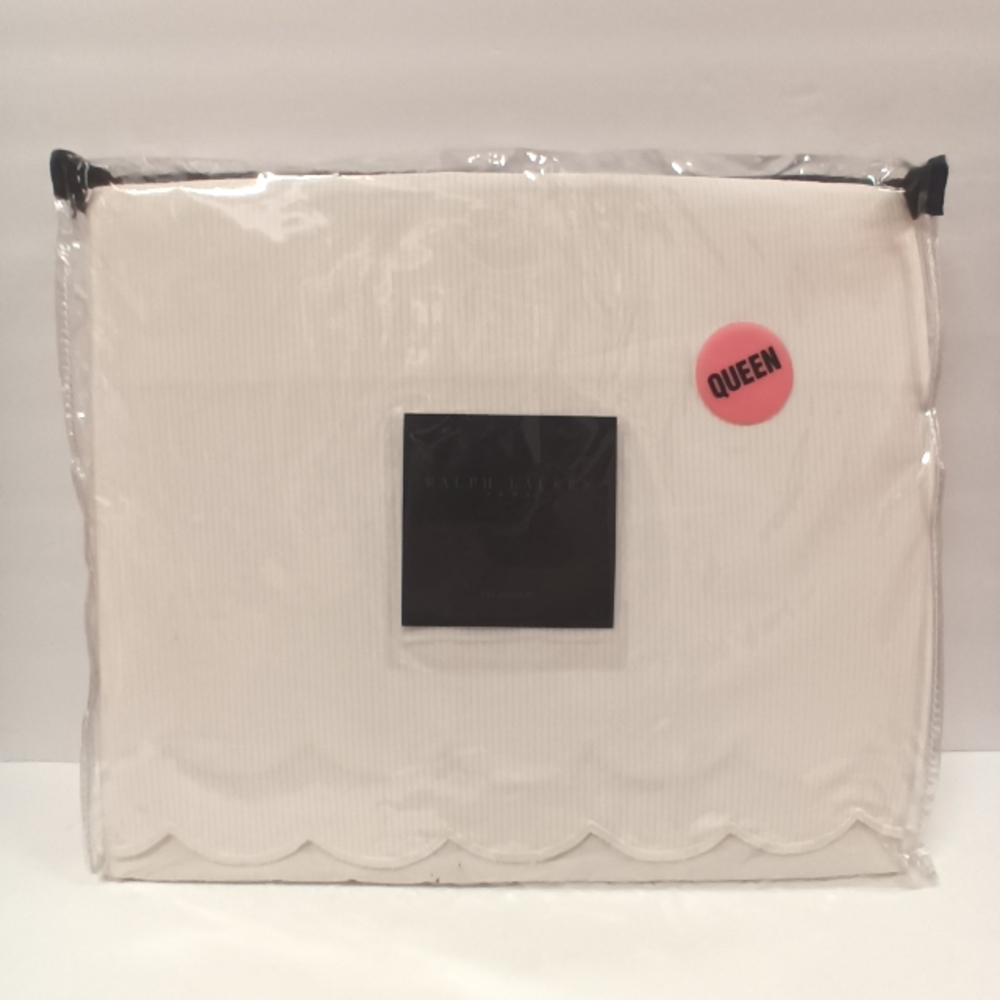 RARE NEW Ralph Lauren Home Cotton Bedford Cord Scalloped Queen Bedskirt